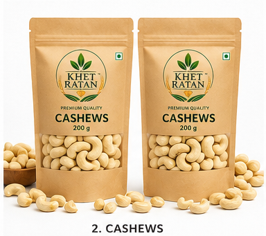 KHET RATAN Premium Whole Cashews (Kaju) – Rich, Creamy & Fresh