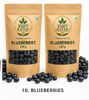 KHET RATAN Premium Dried Blueberries – Naturally Sweet Berry Superfood